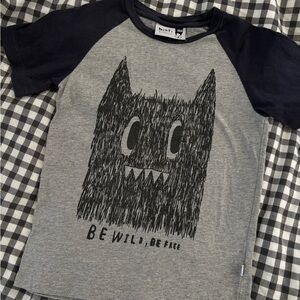 Minti Boys' Gray & Navy 'Be Wild, Be Free' Raglan Tee